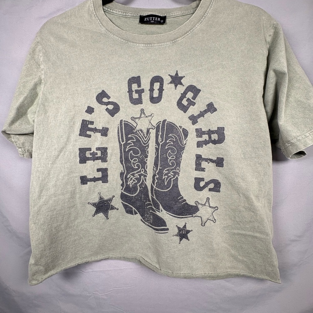 Zuter Olive Crop Top Size M - Let's Go Girls